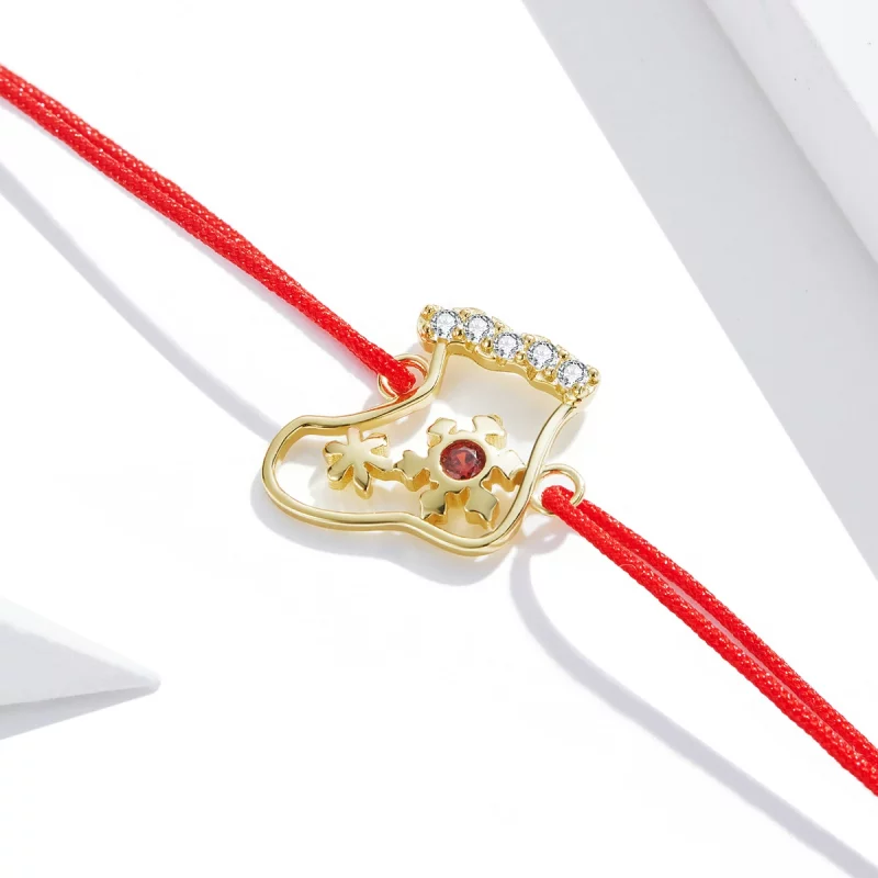 (image pour) Bracelet de Noël style Pandora en forme de chaussettes - SCB225 - Afficher 4