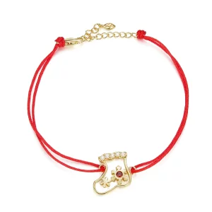 (image pour) Bracelet de Noël style Pandora en forme de chaussettes - SCB225
