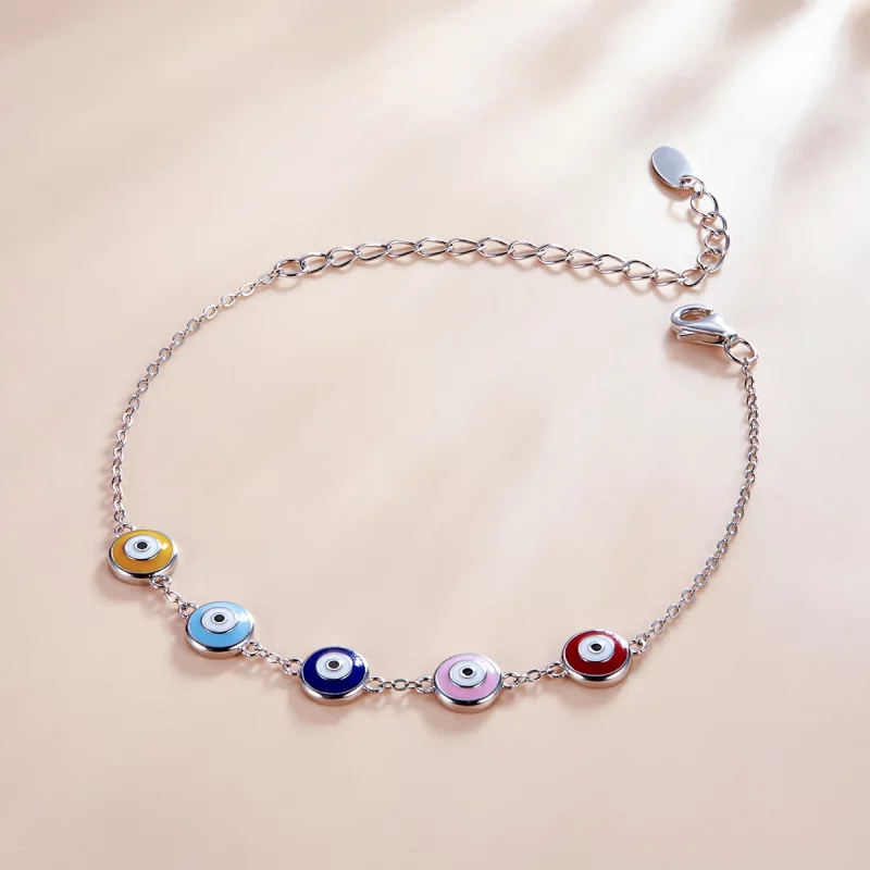 (image pour) Bracelet de style Pandora avec œil protecteur - SCB218 - Afficher 2