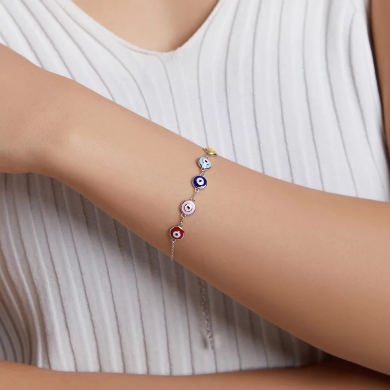 (image pour) Bracelet de style Pandora avec œil protecteur - SCB218 - Afficher 5