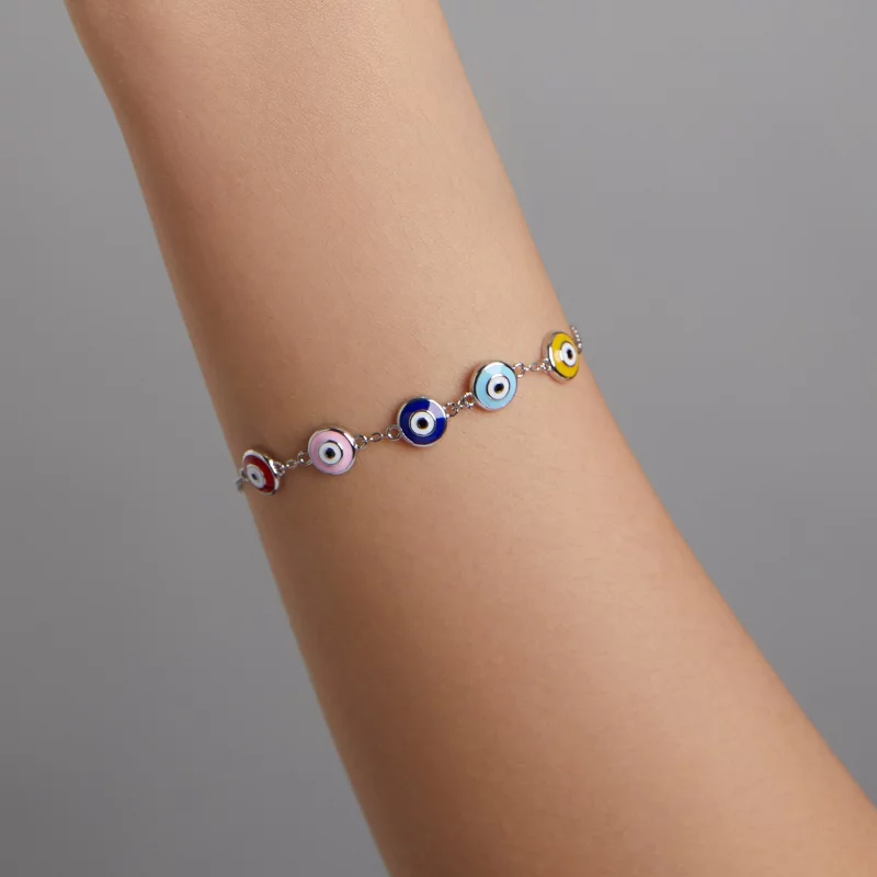 (image pour) Bracelet de style Pandora avec œil protecteur - SCB218 - Afficher 6