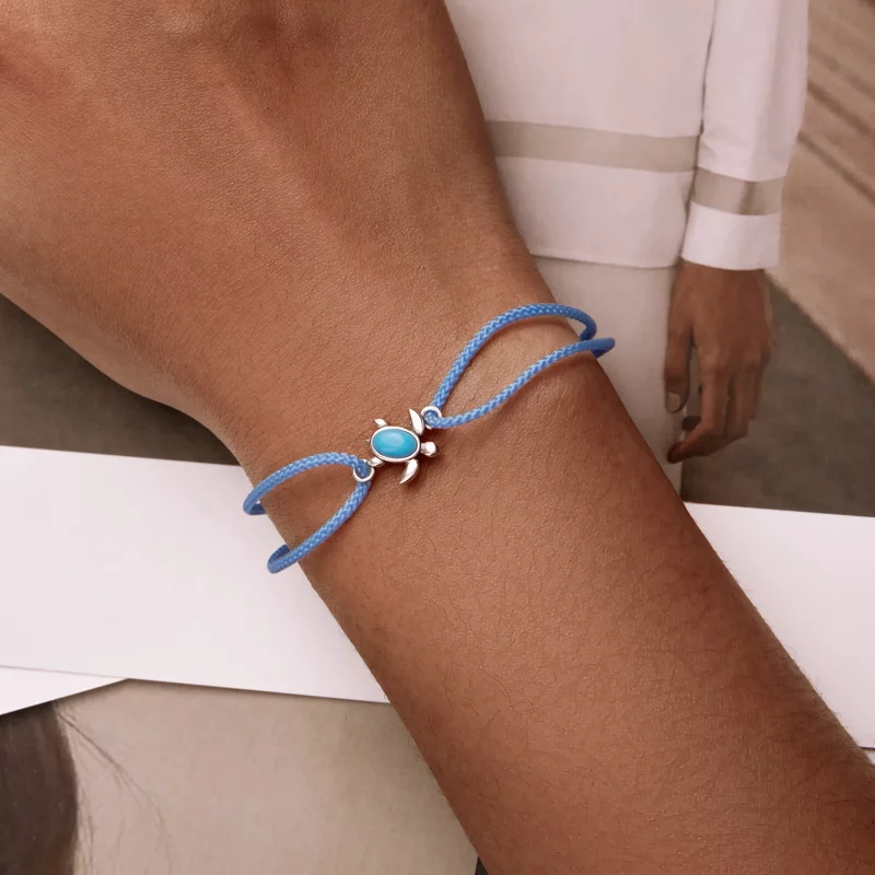 (image pour) Bracelet de style Pandora avec tortue bleue - SCB231 - Afficher 6