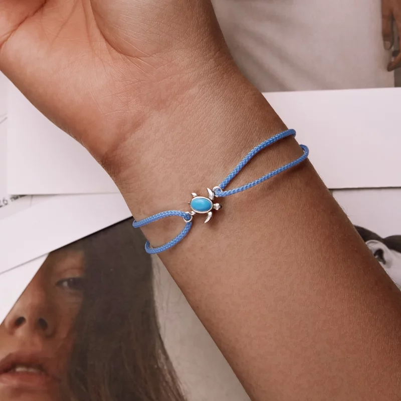 (image pour) Bracelet de style Pandora avec tortue bleue - SCB231 - Afficher 7