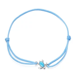 Bracelet de style Pandora avec tortue bleue - SCB231 (image pour) Bracelet de style Pandora avec tortue bleue - SCB231