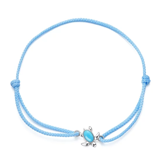 (image pour) Bracelet de style Pandora avec tortue bleue - SCB231