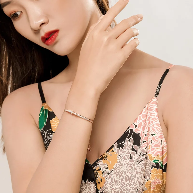 (image pour) Bracelet Jonc Style PANDORA doux bowknot - SCB108-C - Afficher 2