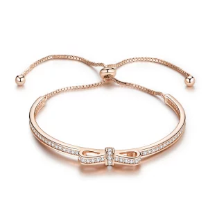 Bracelet Jonc Style PANDORA doux bowknot - SCB108-C (image pour) Bracelet Jonc Style PANDORA doux bowknot - SCB108-C