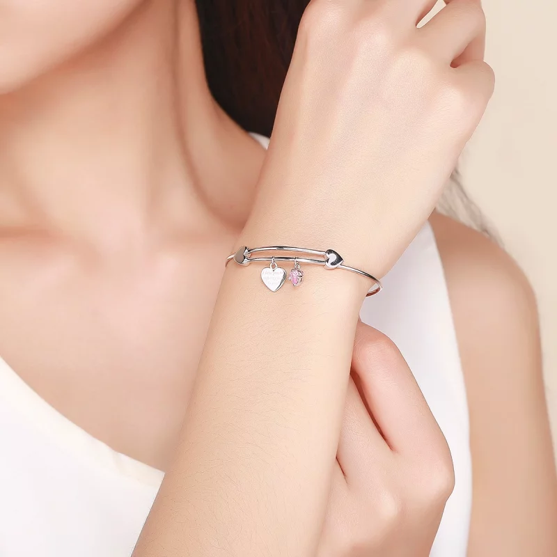 (image pour) Bracelet Jonc Style PANDORA Promesse d'amour - SCB124 - Afficher 2