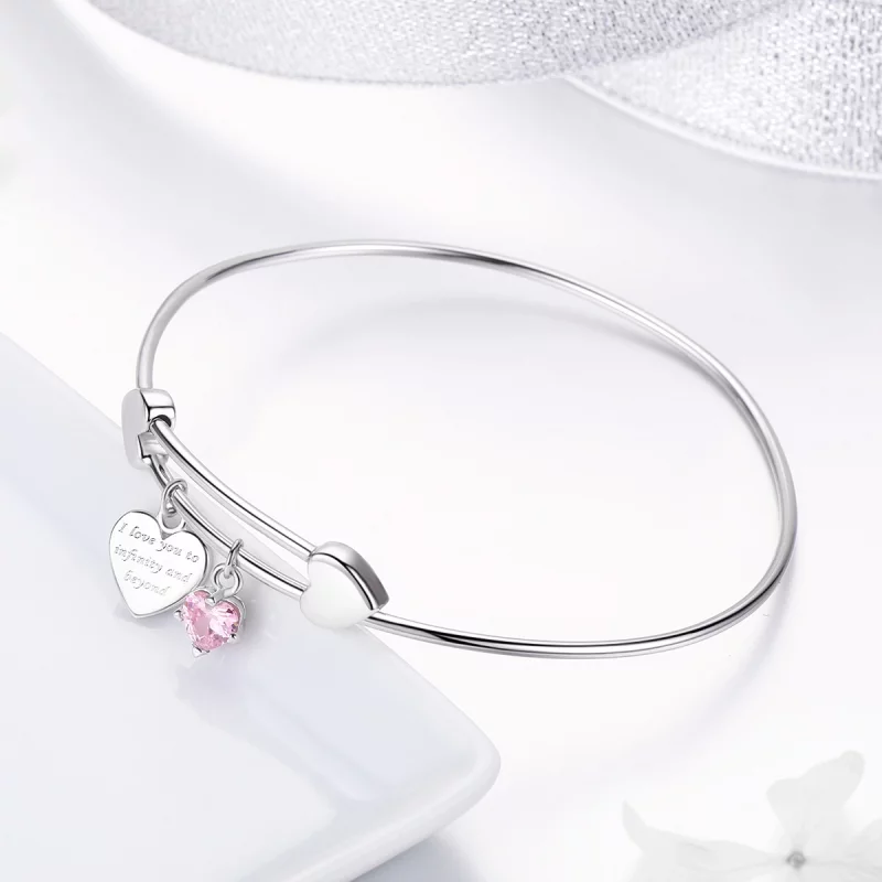 (image pour) Bracelet Jonc Style PANDORA Promesse d'amour - SCB124 - Afficher 3