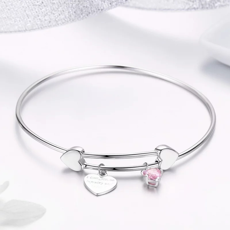 (image pour) Bracelet Jonc Style PANDORA Promesse d'amour - SCB124 - Afficher 4