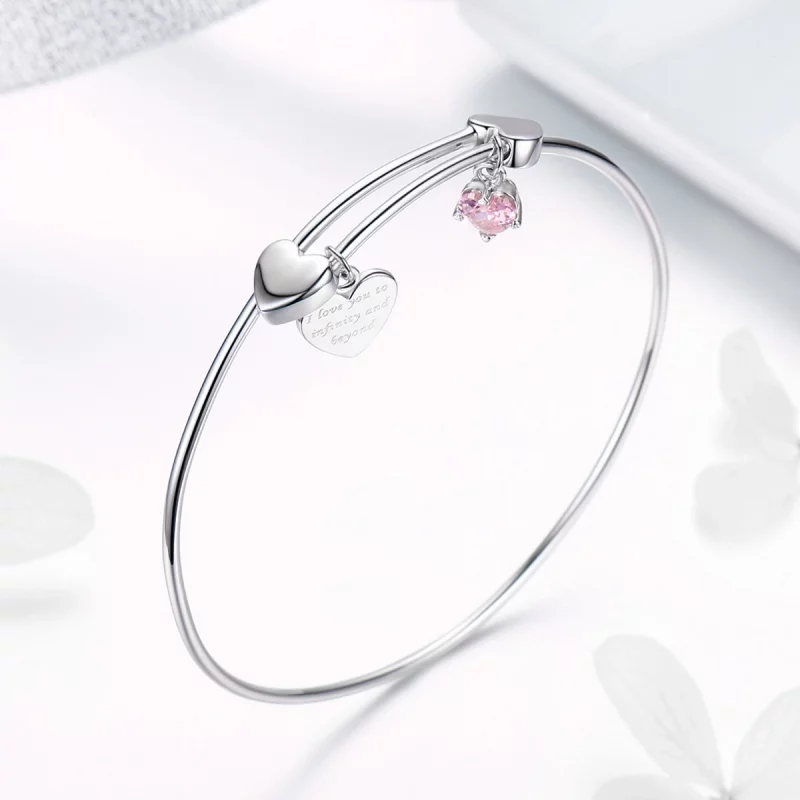 (image pour) Bracelet Jonc Style PANDORA Promesse d'amour - SCB124 - Afficher 5