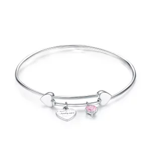 Bracelet Jonc Style PANDORA Promesse d'amour - SCB124 (image pour) Bracelet Jonc Style PANDORA Promesse d'amour - SCB124