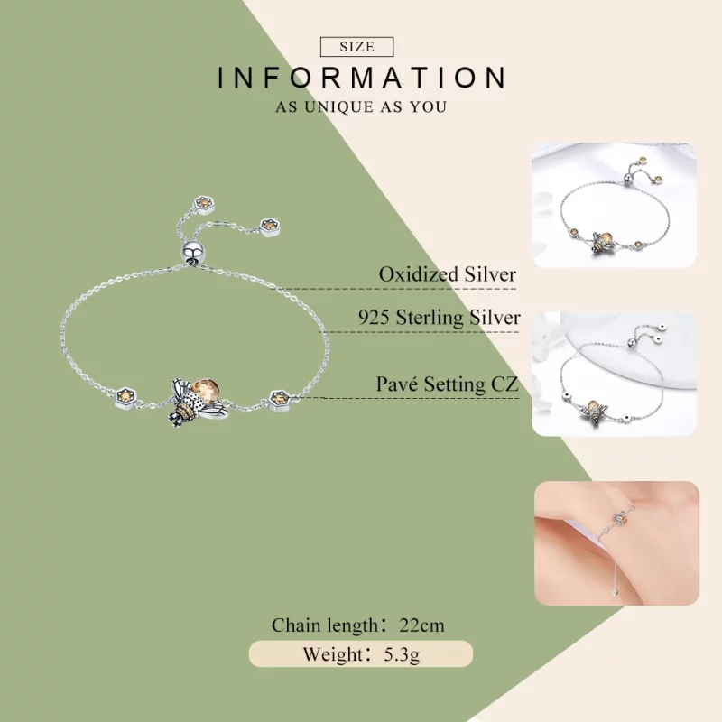 (image pour) Bracelet Style PANDORA Abeille dansante - SCB043 - Afficher 2