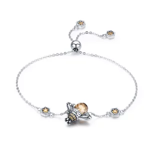 Bracelet Style PANDORA Abeille dansante - SCB043 (image pour) Bracelet Style PANDORA Abeille dansante - SCB043