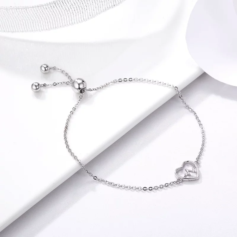 (image pour) Bracelet Style PANDORA Amour Cardiogramme - SCB019 - Afficher 3