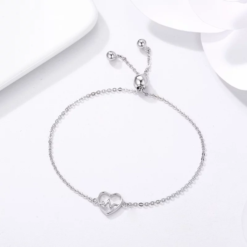 (image pour) Bracelet Style PANDORA Amour Cardiogramme - SCB019 - Afficher 4