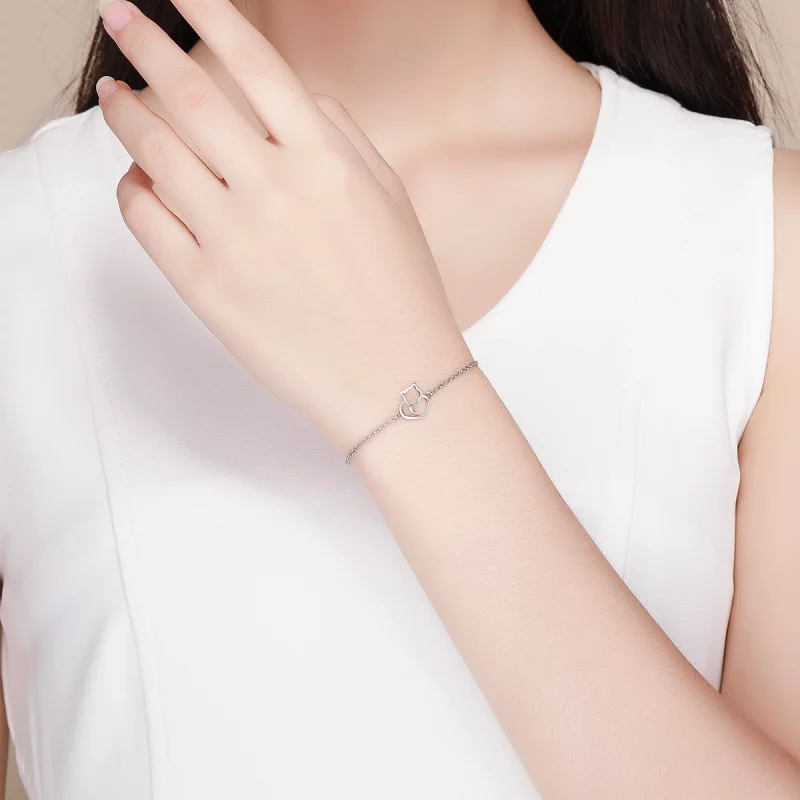 (image pour) Bracelet Style PANDORA Chat adorable - SCB102 - Afficher 5