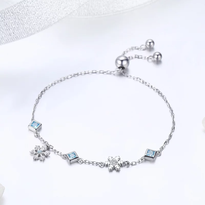(image pour) Bracelet Style PANDORA Flocon de neige dansant - BSB001 - Afficher 2