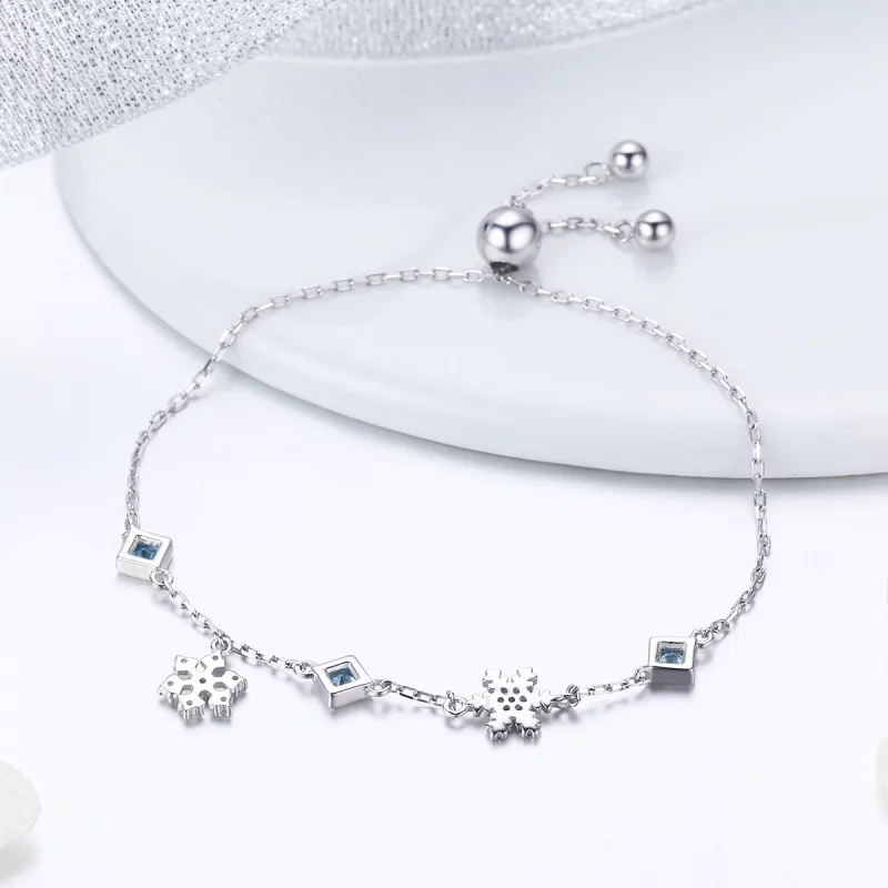 (image pour) Bracelet Style PANDORA Flocon de neige dansant - BSB001 - Afficher 3