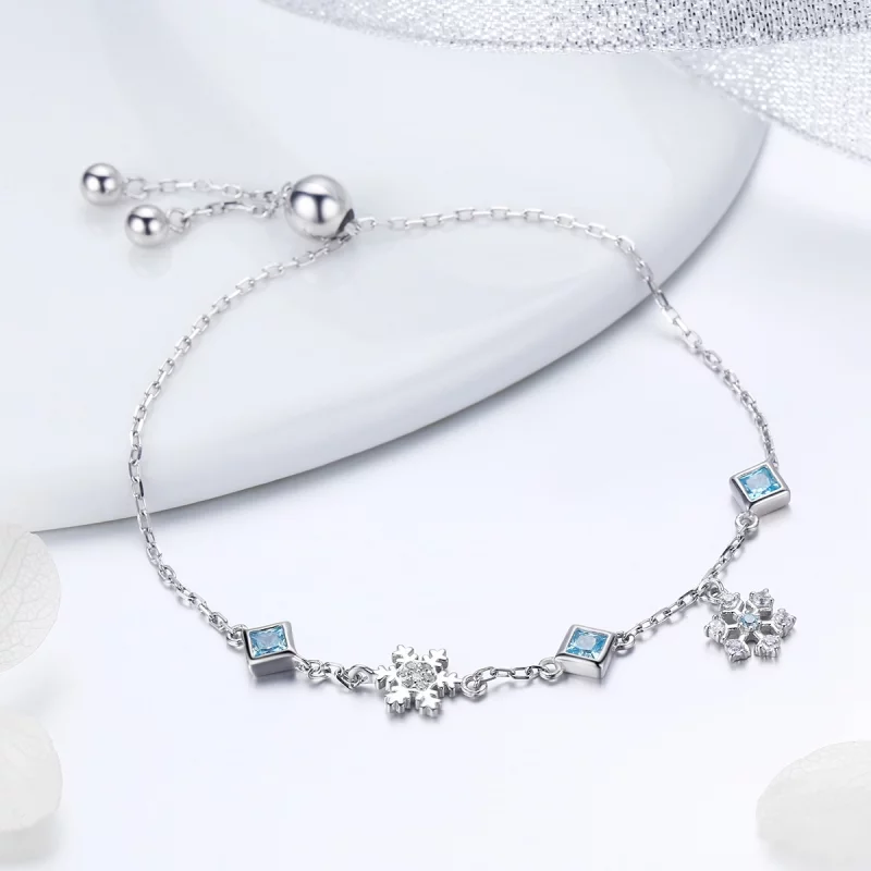 (image pour) Bracelet Style PANDORA Flocon de neige dansant - BSB001 - Afficher 4