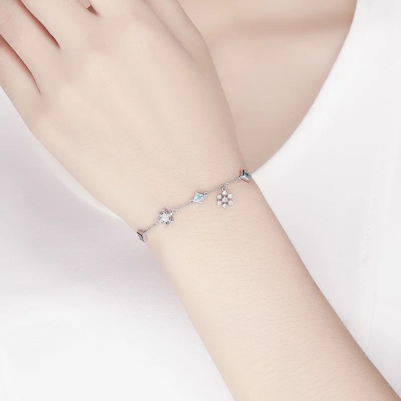 (image pour) Bracelet Style PANDORA Flocon de neige dansant - BSB001 - Afficher 5