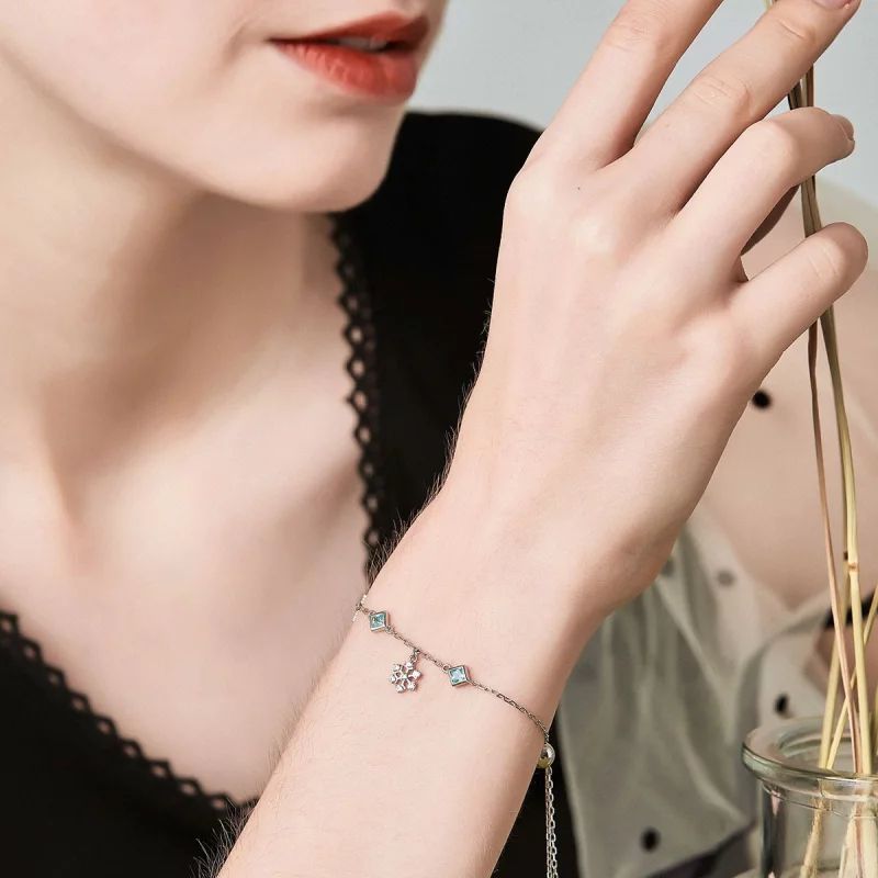 (image pour) Bracelet Style PANDORA Flocon de neige dansant - BSB001 - Afficher 6