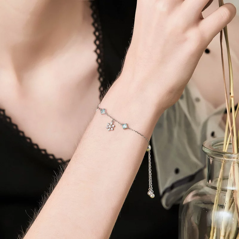 (image pour) Bracelet Style PANDORA Flocon de neige dansant - BSB001 - Afficher 7