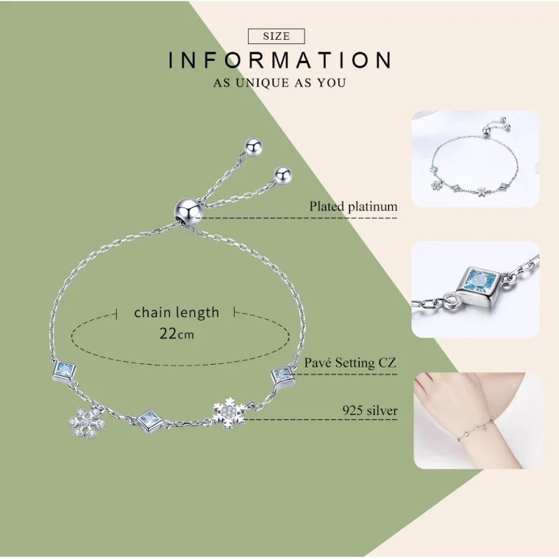 (image pour) Bracelet Style PANDORA Flocon de neige dansant - BSB001 - Afficher 8