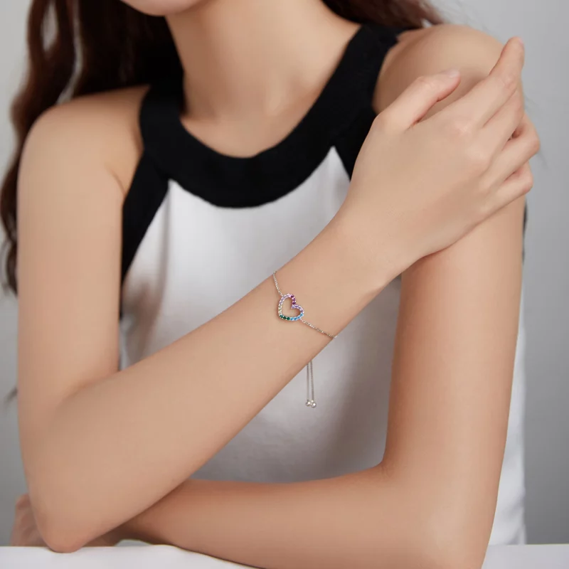 (image pour) Bracelet Style PANDORA L'amour de l'arc-en-ciel - SCB216 - Afficher 5