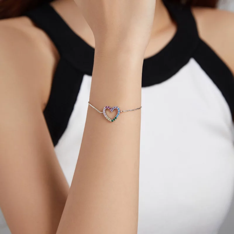 (image pour) Bracelet Style PANDORA L'amour de l'arc-en-ciel - SCB216 - Afficher 6