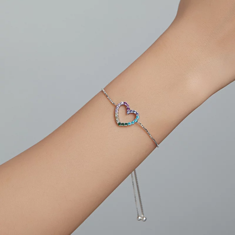 (image pour) Bracelet Style PANDORA L'amour de l'arc-en-ciel - SCB216 - Afficher 7