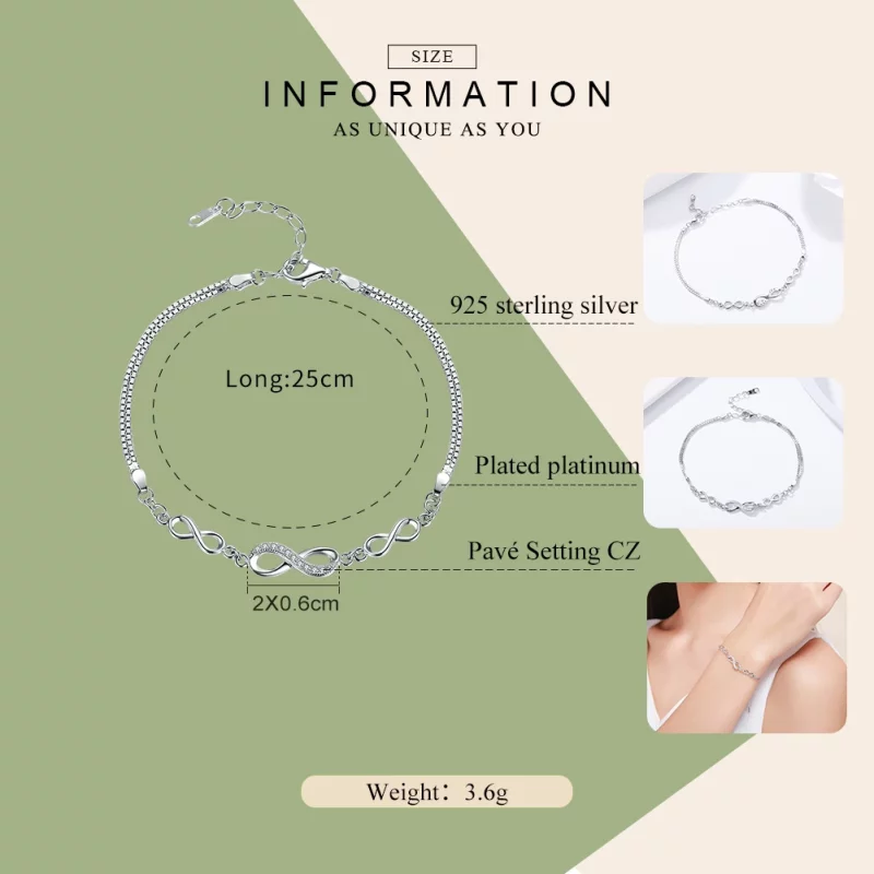 (image pour) Bracelet Style PANDORA Élégance sans fin - SCB037 - Afficher 3