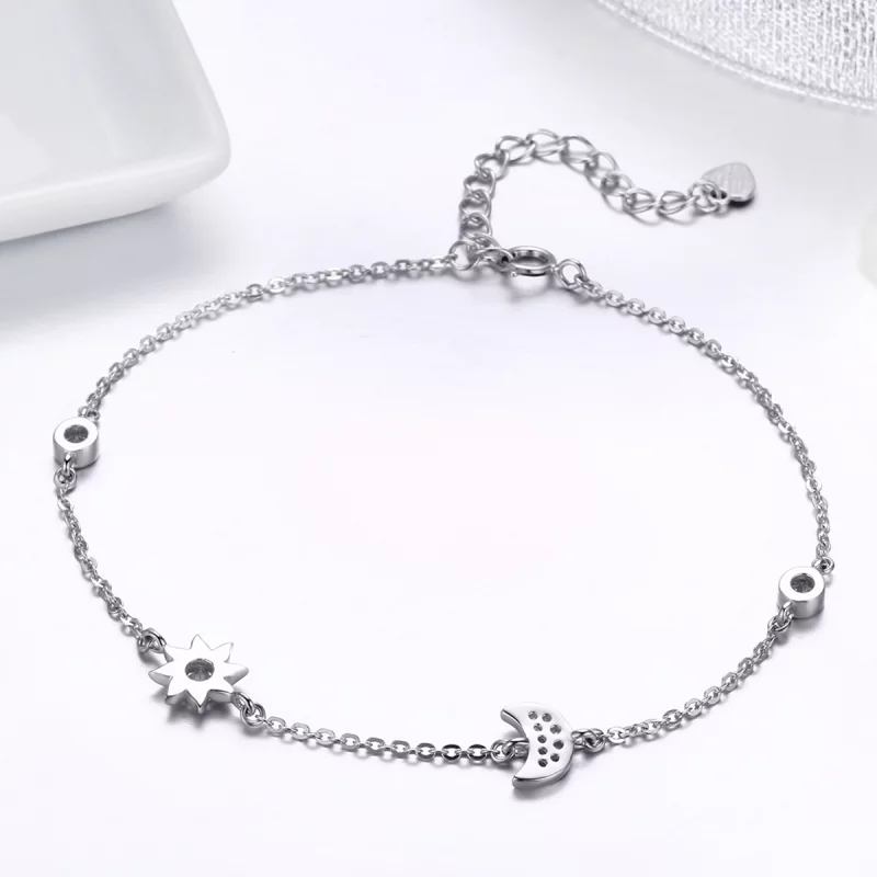 (image pour) Bracelet Style PANDORA Lune Soleil et Etoiles - SCB081 - Afficher 3