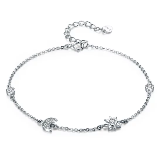 (image pour) Bracelet Style PANDORA Lune Soleil et Etoiles - SCB081