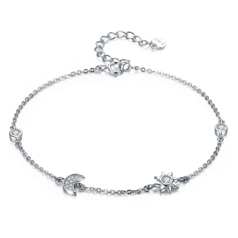 (image pour) Bracelet Style PANDORA Lune Soleil et Etoiles - SCB081