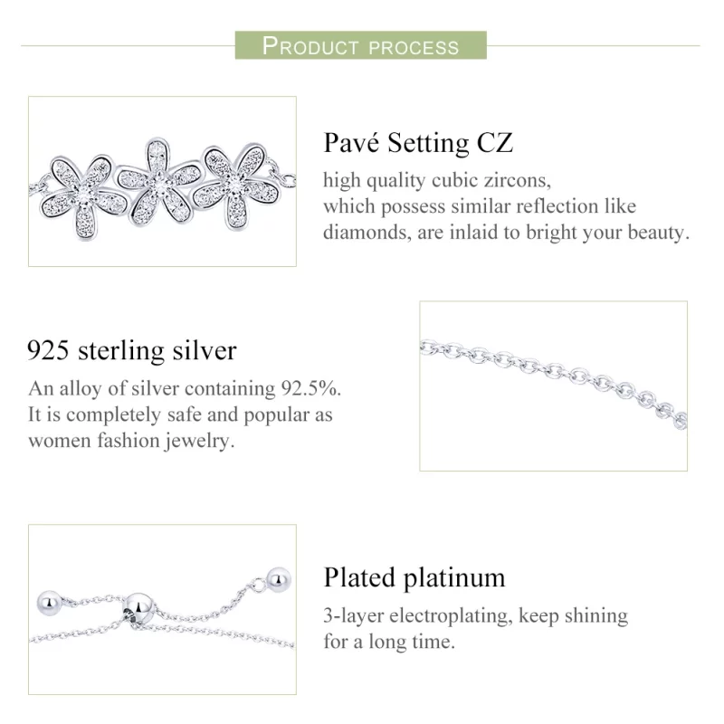 (image pour) Bracelet Style PANDORA Marguerite - SCB084 - Afficher 2