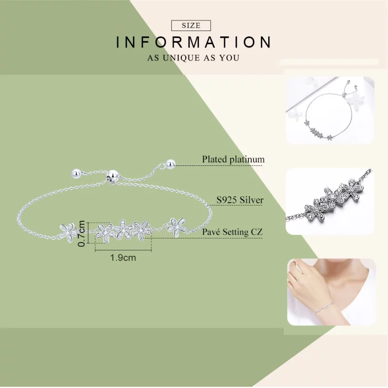 (image pour) Bracelet Style PANDORA Marguerite - SCB084 - Afficher 6
