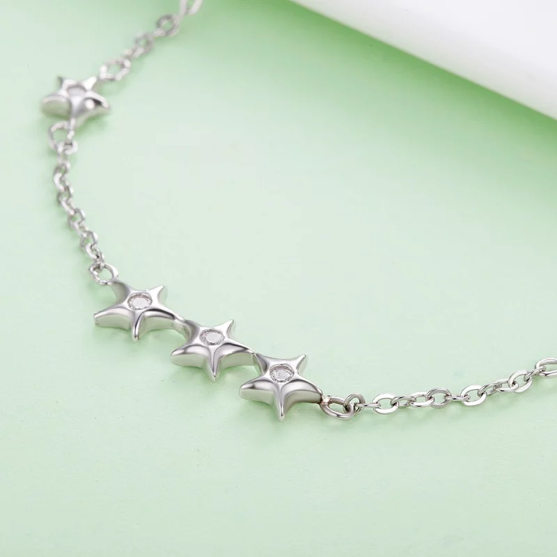 (image pour) Bracelet Style PANDORA Murmure d'étoile et de lune - SCB007 - Afficher 4