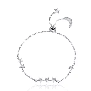 Bracelet Style PANDORA Murmure d'étoile et de lune - SCB007 (image pour) Bracelet Style PANDORA Murmure d'étoile et de lune - SCB007