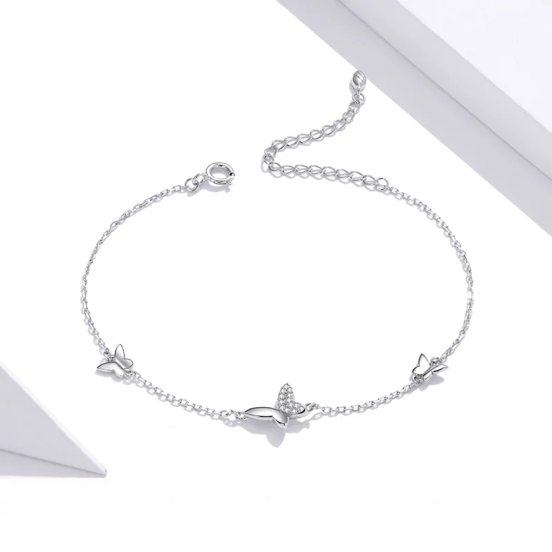 (image pour) Bracelet Style PANDORA Papillons entourés - SCB197 - Afficher 2