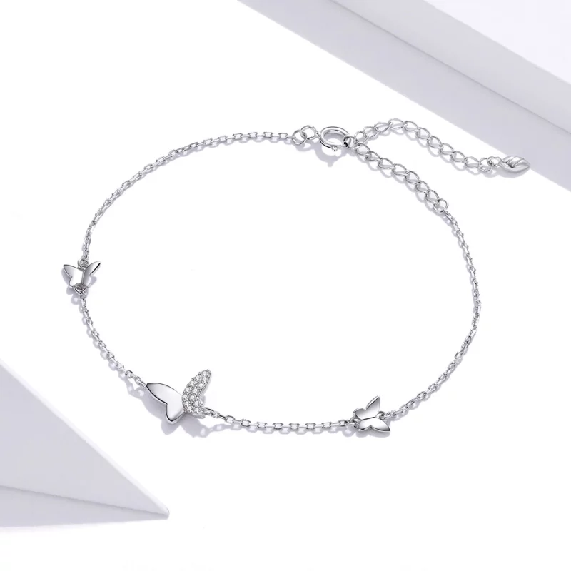 (image pour) Bracelet Style PANDORA Papillons entourés - SCB197 - Afficher 3