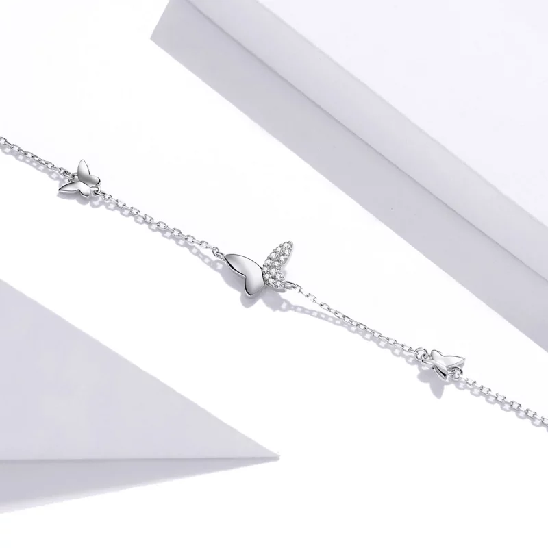 (image pour) Bracelet Style PANDORA Papillons entourés - SCB197 - Afficher 4