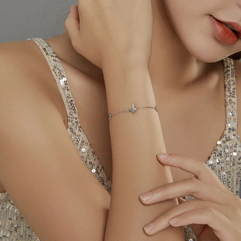 (image pour) Bracelet Style PANDORA Papillons entourés - SCB197 - Afficher 5
