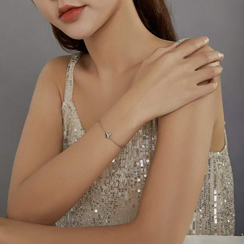 (image pour) Bracelet Style PANDORA Papillons entourés - SCB197 - Afficher 6