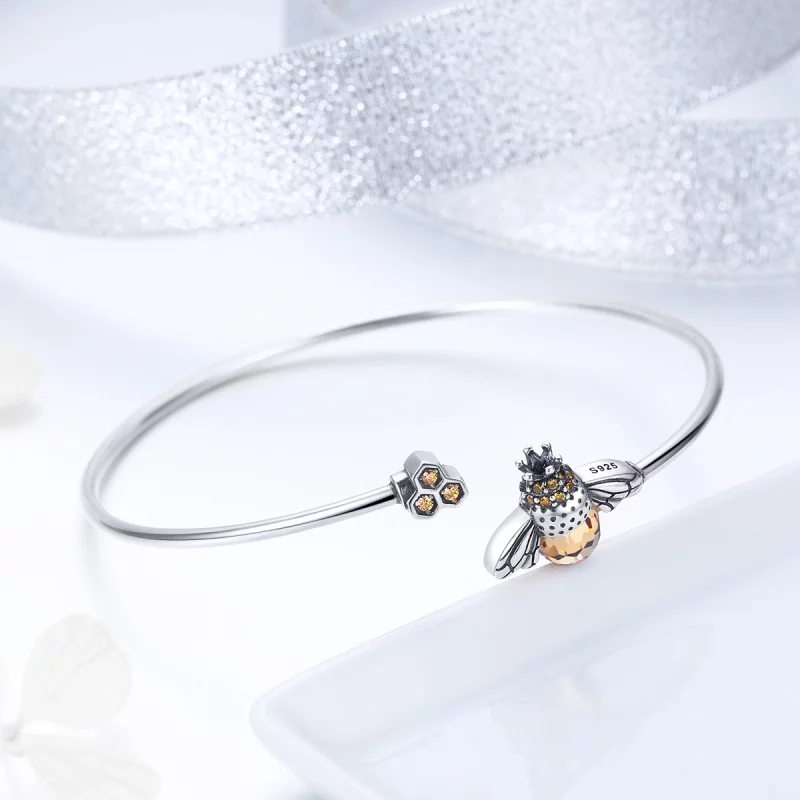 (image pour) Jonc ouvert Style PANDORA Histoire de l'abeille - SCB104 - Afficher 4