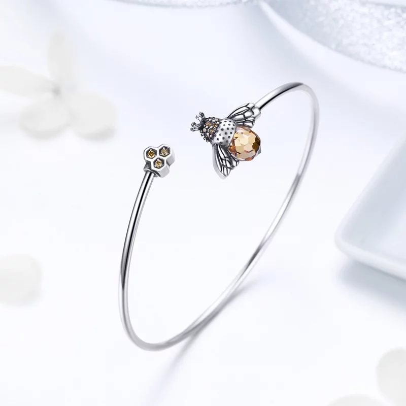 (image pour) Jonc ouvert Style PANDORA Histoire de l'abeille - SCB104 - Afficher 5