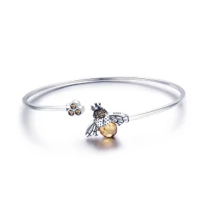 Jonc ouvert Style PANDORA Histoire de l'abeille - SCB104 (image pour) Jonc ouvert Style PANDORA Histoire de l'abeille - SCB104