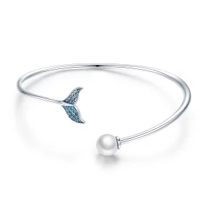 Jonc ouvert Style PANDORA Larme de sirène - SCB123 (image pour) Jonc ouvert Style PANDORA Larme de sirène - SCB123
