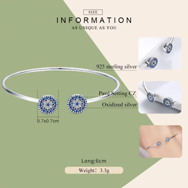 (image pour) Jonc ouvert Style PANDORA Étoiles brillantes - SCB058 - Afficher 2