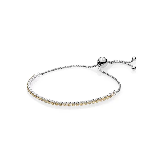 (image pour) Bracelet Cordon Étincelant Doré PANDORA France - 590524CCZ